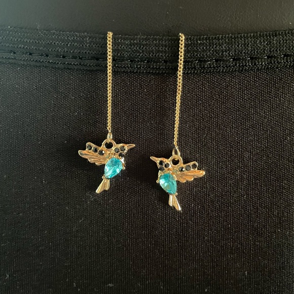 Hummingbird Threader Earrings - Picture 3 of 3